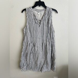 Old Navy Striped Dress Sleeveless Casual Mini Dress Blue White Size‎ L